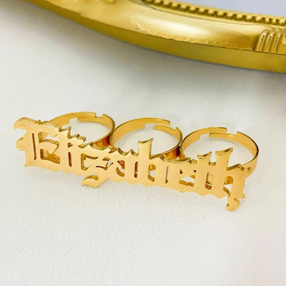 Initial Ring Custom - Anel de nome personalizado feminino junta