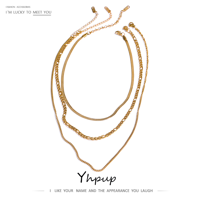 Birth Flower Necklace - Yhpup colar em camadas de corrente