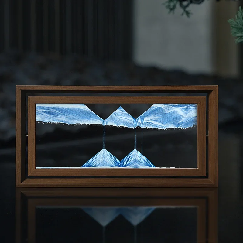 Engraved Wood Frame - 3D Rotatable Sandscape para Home Decor,