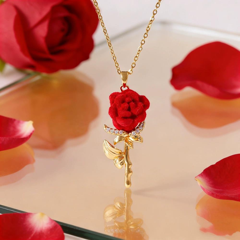 Birth Flower Necklace - Colar Feminino de Rosas com Pingente