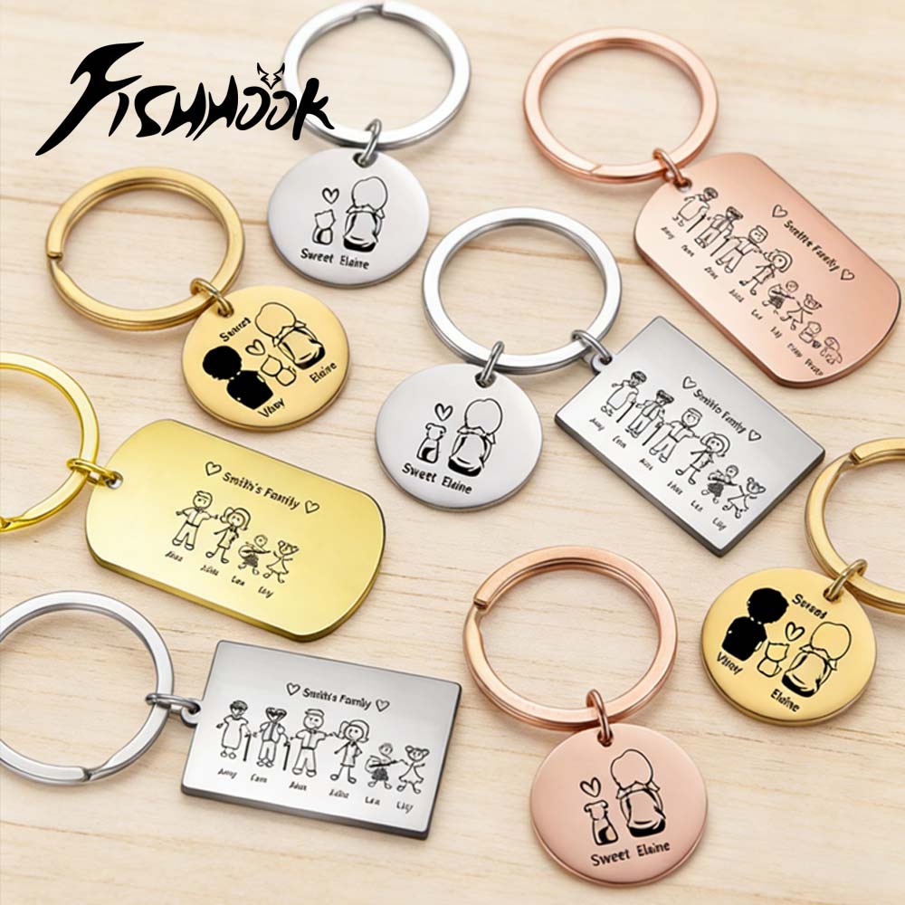 Initial Ring Custom - Chaveiro Personalizado Familiar com Nome, Anel