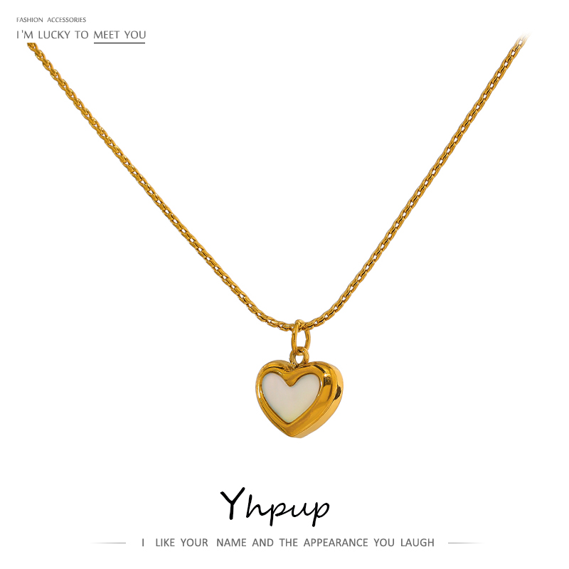 Birth Flower Necklace - Yhpup Colar com pingente de concha