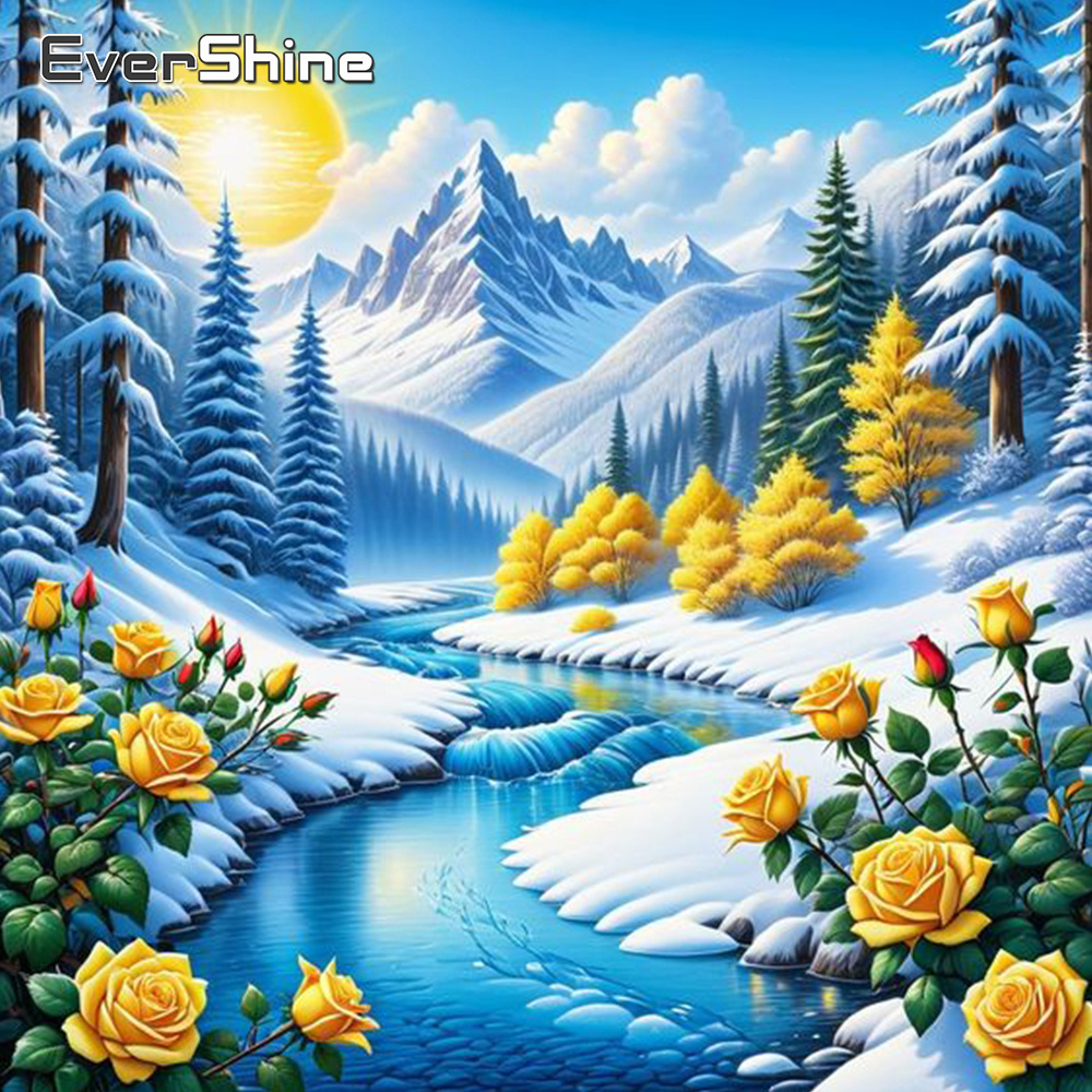 Photo Mosaic Print - Evershine rio pintura diamante paisagem nova