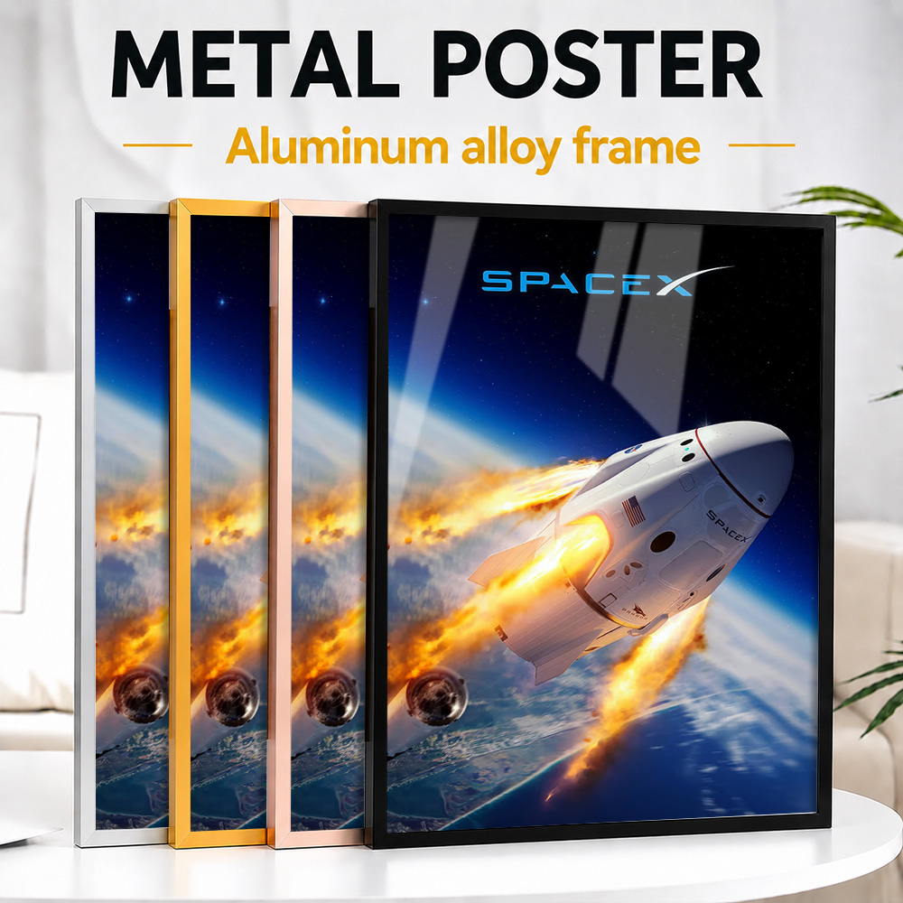 Custom Map Poster - Pôster de metal em alumínio com
