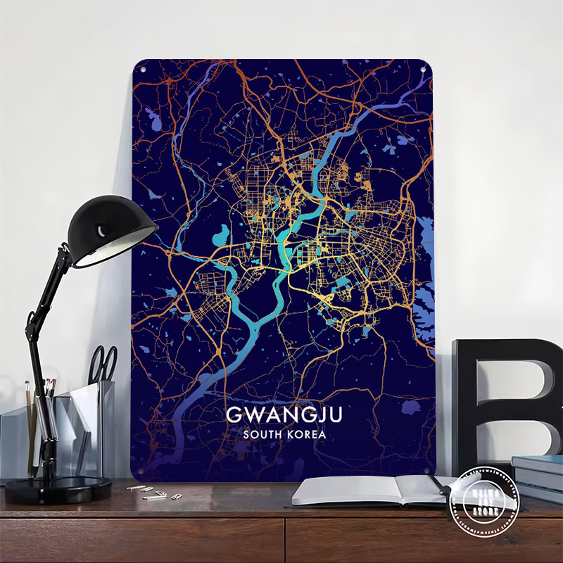 Mapa da Cidade de Gwangju em M - Custom Map Poster avaliação e preço