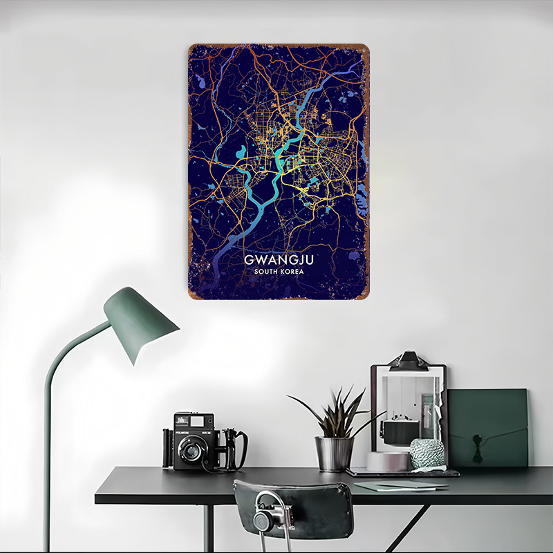 Mapa da Cidade de Gwangju em M - Custom Map Poster avaliação e preço