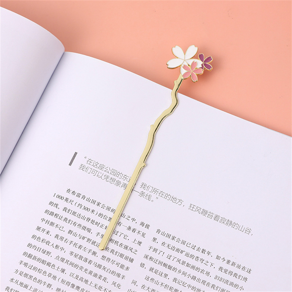 Creative Metal Sakura Flor Boo - Dried Flower Bookmark avaliação e preço