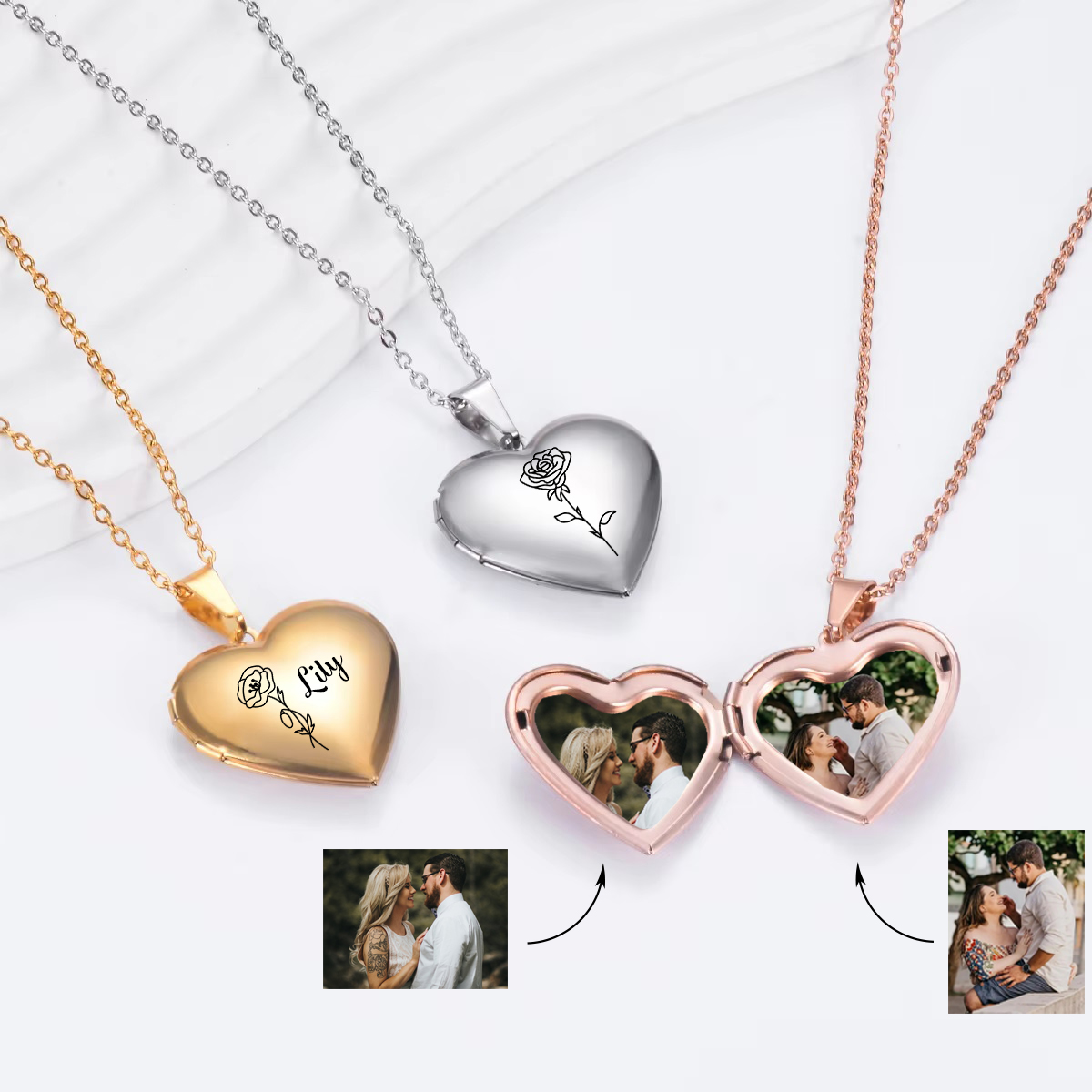Personalizado coração nascimen - Birth Flower Necklace avaliação e preço