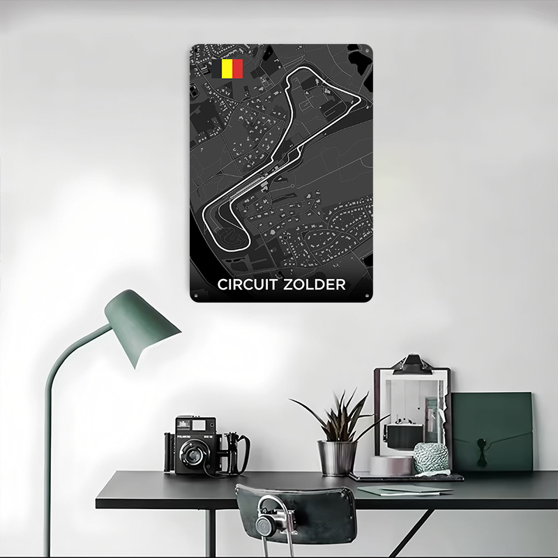 Mapa de Circuito Zolder em Met - Custom Map Poster avaliação e preço